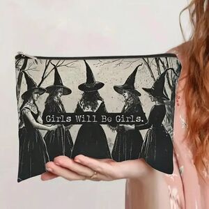 Halloween Gothic Girls will be Girls Witches Makeup Bag - Double-Sided Printed